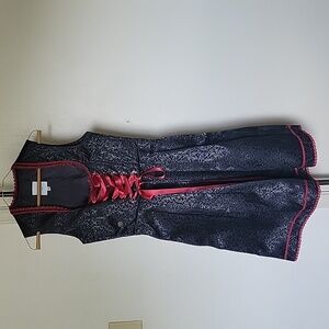 Vintage Gothic Black Laceup Dress